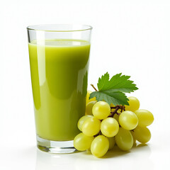 Fototapeta premium Fresh Green Grapes Juice with Grapes and Glass