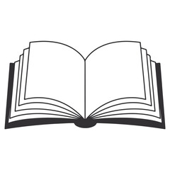 Open Book Sillouette Vector Isloated On White Background
