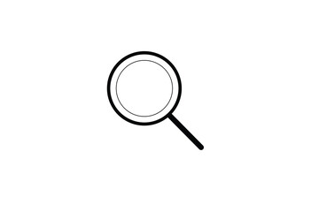 Simple black magnifying glass icon on a white background