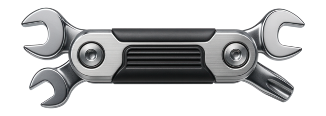 Compact folding box wrench set for an emergency roadside repair kit.