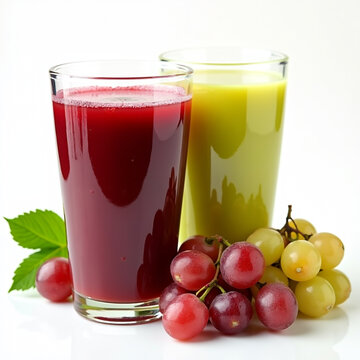 Fresh Mixed Grapes Juice with Red and Green Grapes