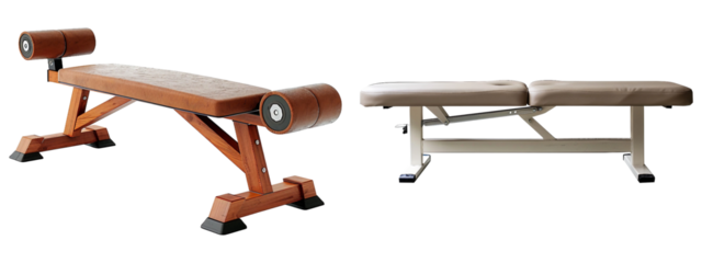 Two exercise bench props with transparent background