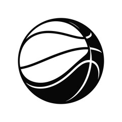 Classic black and white basketball silhouette icon