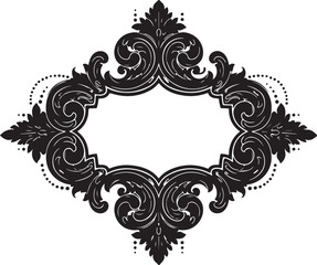 Ornate Baroque Frame Design with Intricate Swirls and Flourishes Decorative Vintage Border for Elegant Invitations and Graphic Projects