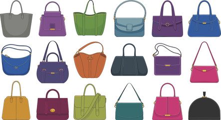 Stylish women handbags collection, elegant purse designs, fashion accessories for all occasions, trendy tote bags, modern, colorful, and versatile