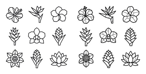 Tropical Flower Icons