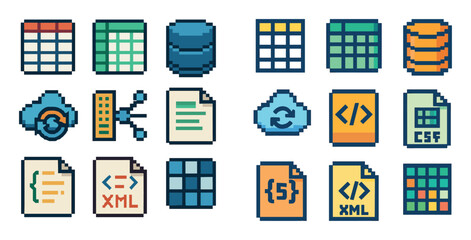 Pixel-Art Data Icons
