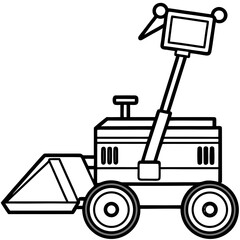 Modern Laser Land Leveler Vector Art