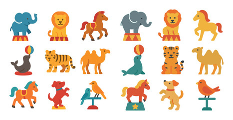 Fototapeta premium Circus Animal Icons
