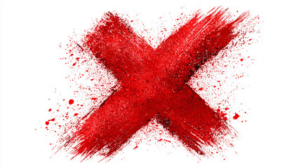 Crimson X: Explosive Abstract Mark of Cancellation
