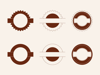 Set of vintage round badges and frames in retro style. Design elements for logos, labels, packaging, branding, and decoration. Vector illustration.