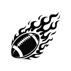 American football on fire graphic design