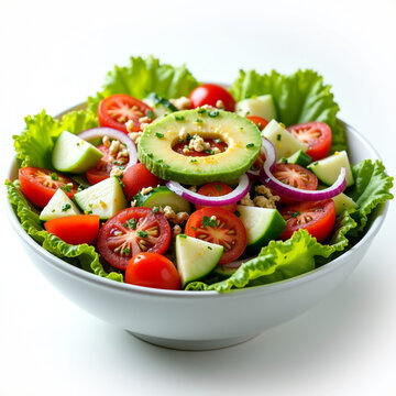 Fresh Greek Salad with Tomatoes, Cucumbers, and Feta Cheese