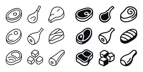 Minimalist Meat Icons