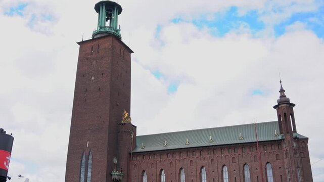 View of the city hal Radhuset in Stockholm, Sweden