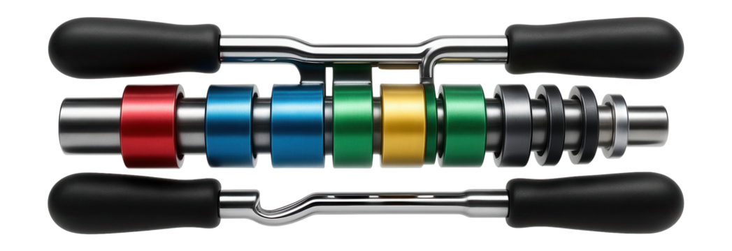 Fuel line disconnect tool set with color-coded sizes for quick identification.