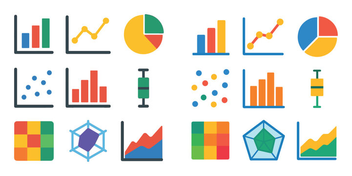 Colorful Data Visualization Icons