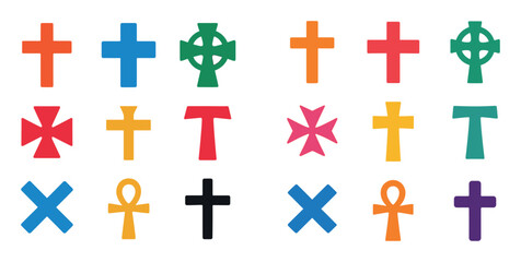 Obraz premium Colorful Cross Icons Grid