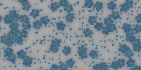 Light Blue Japanese Porcelain Sakura Leaves Pattern