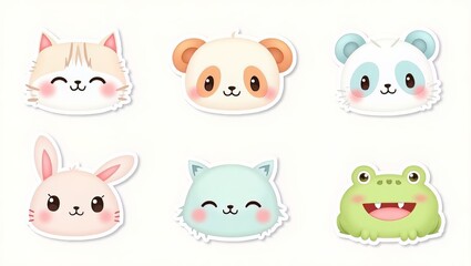 Cute and Expressive Cartoon Animal Head Collection