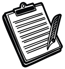 Clipboard with checklist and pen business office vector icon illustration