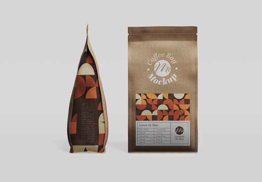 Front and Side Coffee Bag Mockup
