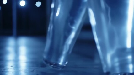Abstract close-up of two clear,  high-heeled objects