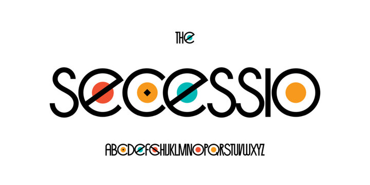 Geometric modernist font, colorful abstract letters, clean deco alphabet, modular artdeco typeface, elegant branding typography, creative typographic design. Vector typeset.