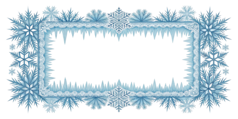 Frozen Snowy Frame Border Isolated on Transparent PNG Background
Winter Snow Frost Frame with Icy Border on Transparent Background