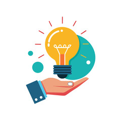 Hand drawn creative light bulb idea for business innovation and success concept