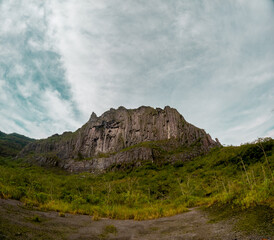 A view of the Kelud volcano cluster in the morning. One of Indonesia's volcanoes.