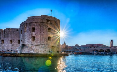Scenic view of Dubrovnik's historic city walls.