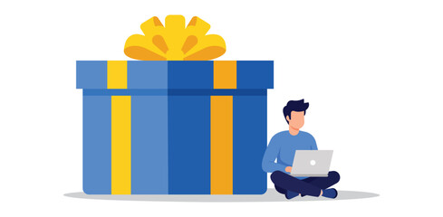 gift,box,celebrate modern flat vector illustration for present occasion design vector graphic for holiday theme