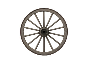 Fototapeta premium old wheel isolated on white background