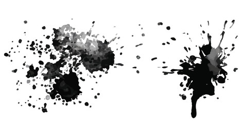 Fototapeta premium ink blots and splats. detailed ink splats Hyperrealistic Highly Detailed Isolated On Transparent Background 