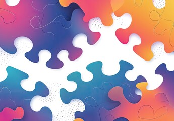 Colorful puzzle pieces on a white background