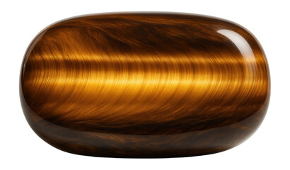 Polished tiger's eye stone with chatoyant bands and silky luster