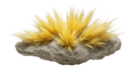 Sklodowskite specimen featuring pale yellow color and acicular crystals