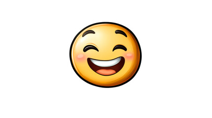 Fototapeta premium Happy smiling face emoticon, cheerful mood symbol, cut out transparent