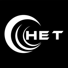 HET letter design. HET letter technology logo design on a Black background. HET Monogram logo design for an entrepreneur and business	