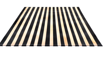 Wooden striped floor mat with transparent background display