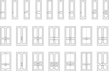 Collections Classic Single and Double Door Architectural Drawing. 1