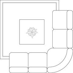 Sofa Arrangement Layouts Interior Drawing - Top View Furniture Plan Set. 8