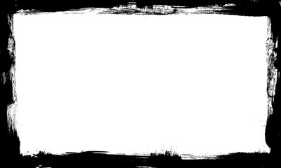 black ink brush painting blank frame border picture artistic graphic element