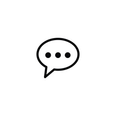 black Comment stroke icon vector. eps10 Speech bubble outline symbol. Conversation line sign illustration in trendy flat design
