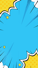 Explosive Illustration: A dynamic comic book illustration bursting with energy, perfect for conveying excitement, action, or emphasis. 