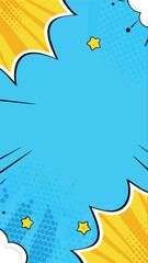 Explosive Creative Space: A vibrant comic book-style burst with a dynamic explosion, offering an energetic backdrop for text, design, or any creative endeavor, ideal for sparking engagement.