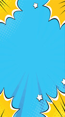 Comic Pop-Up Background: A dynamic illustration of a pop-up or explosion effect, perfect for showcasing text and images in a vibrant, cartoon-like style.