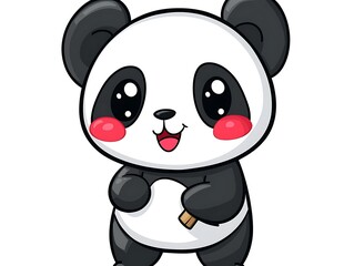 Fototapeta premium An adorable illustration of a cute panda bear with a smile