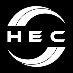 HEC letter design. HEC letter technology logo design on a Black background. HEC Monogram logo design for an entrepreneur and business	